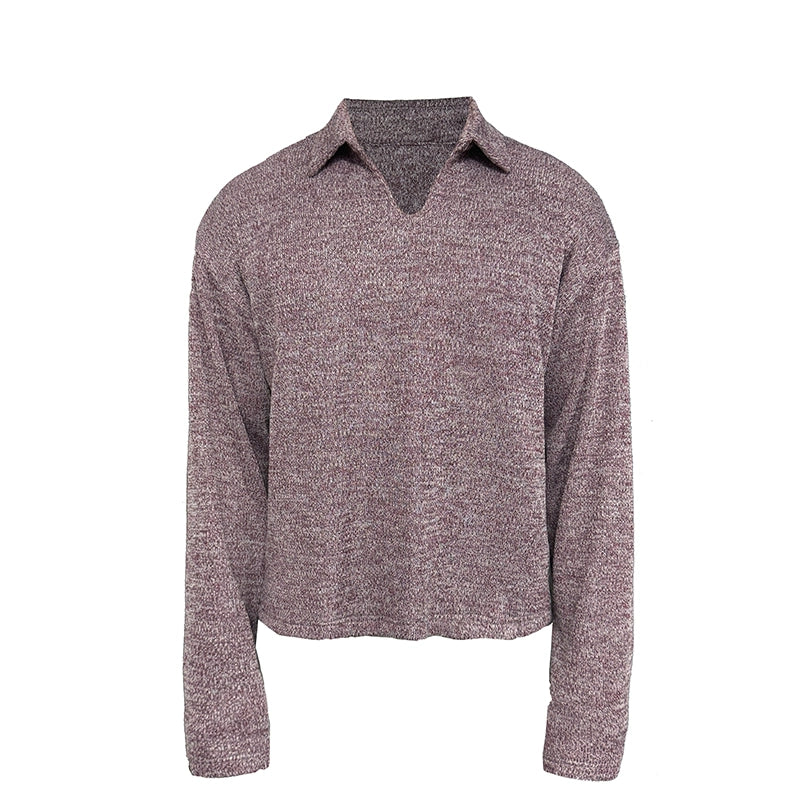 WHEAT SLEEVE Textured V-Neck Sweater