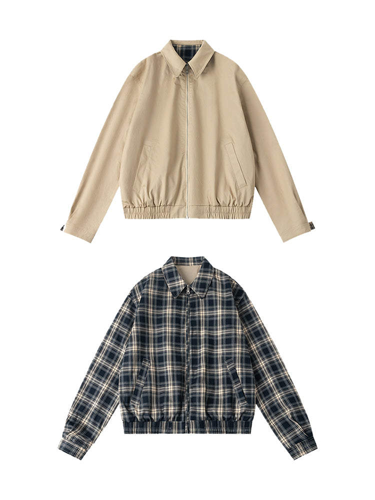 Reversible Vintage Check Harrington Jacket