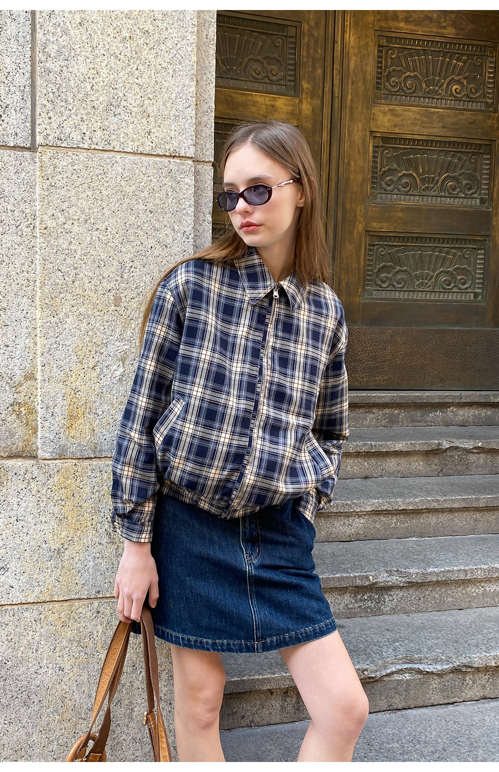 Reversible Vintage Check Harrington Jacket