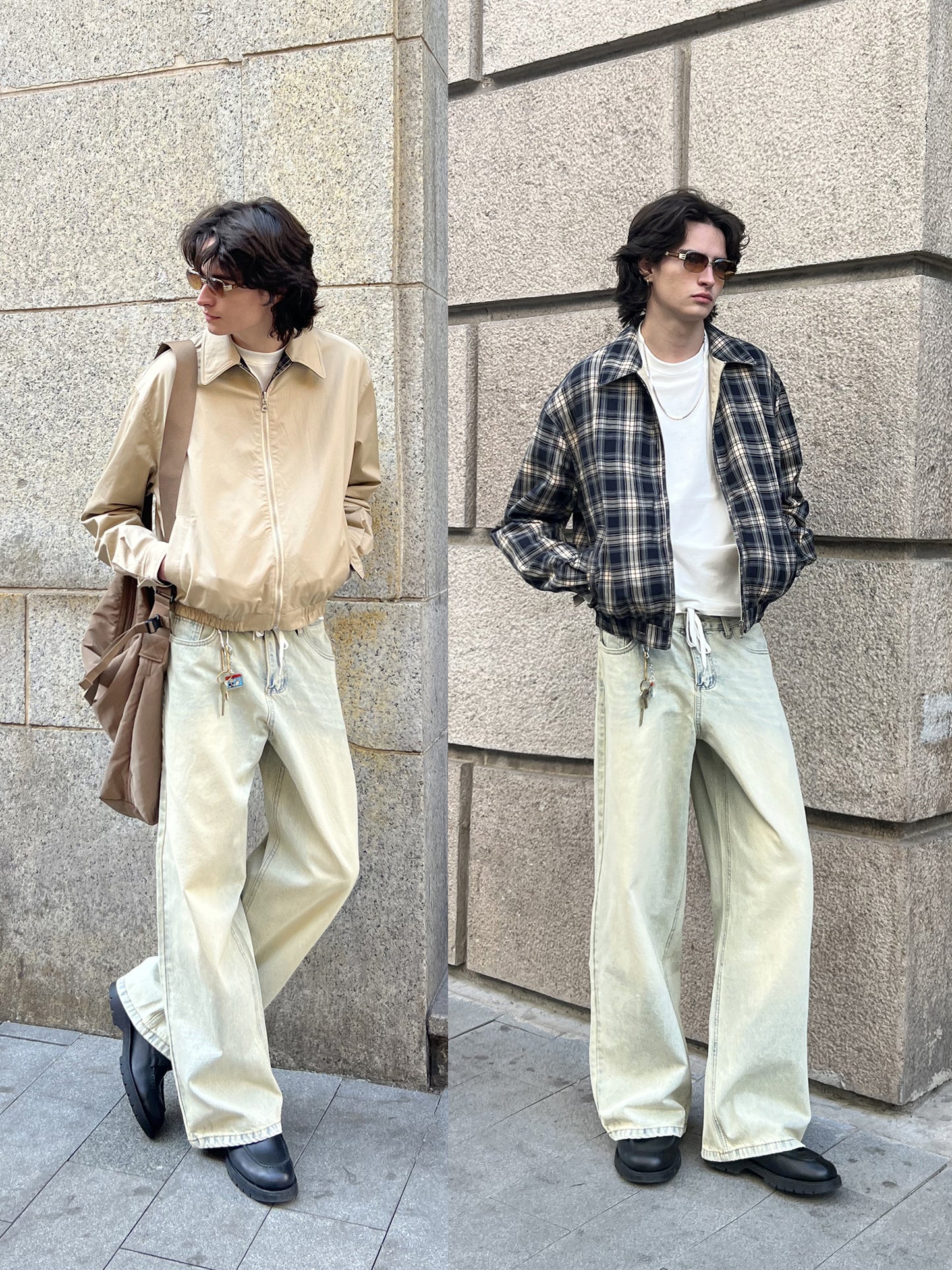 Reversible Vintage Check Harrington Jacket