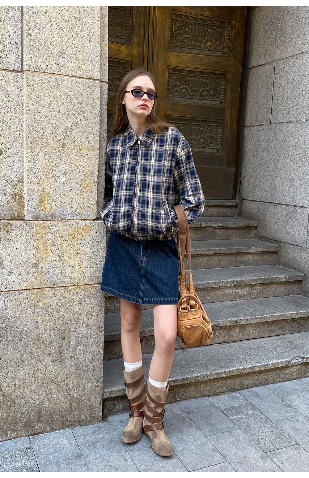 Reversible Vintage Check Harrington Jacket
