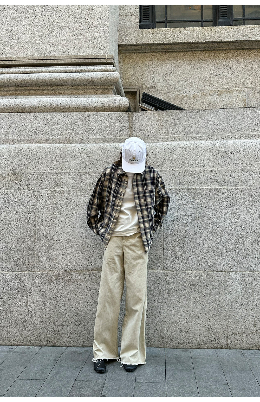 Distressed Long Sleeve Check Shirt