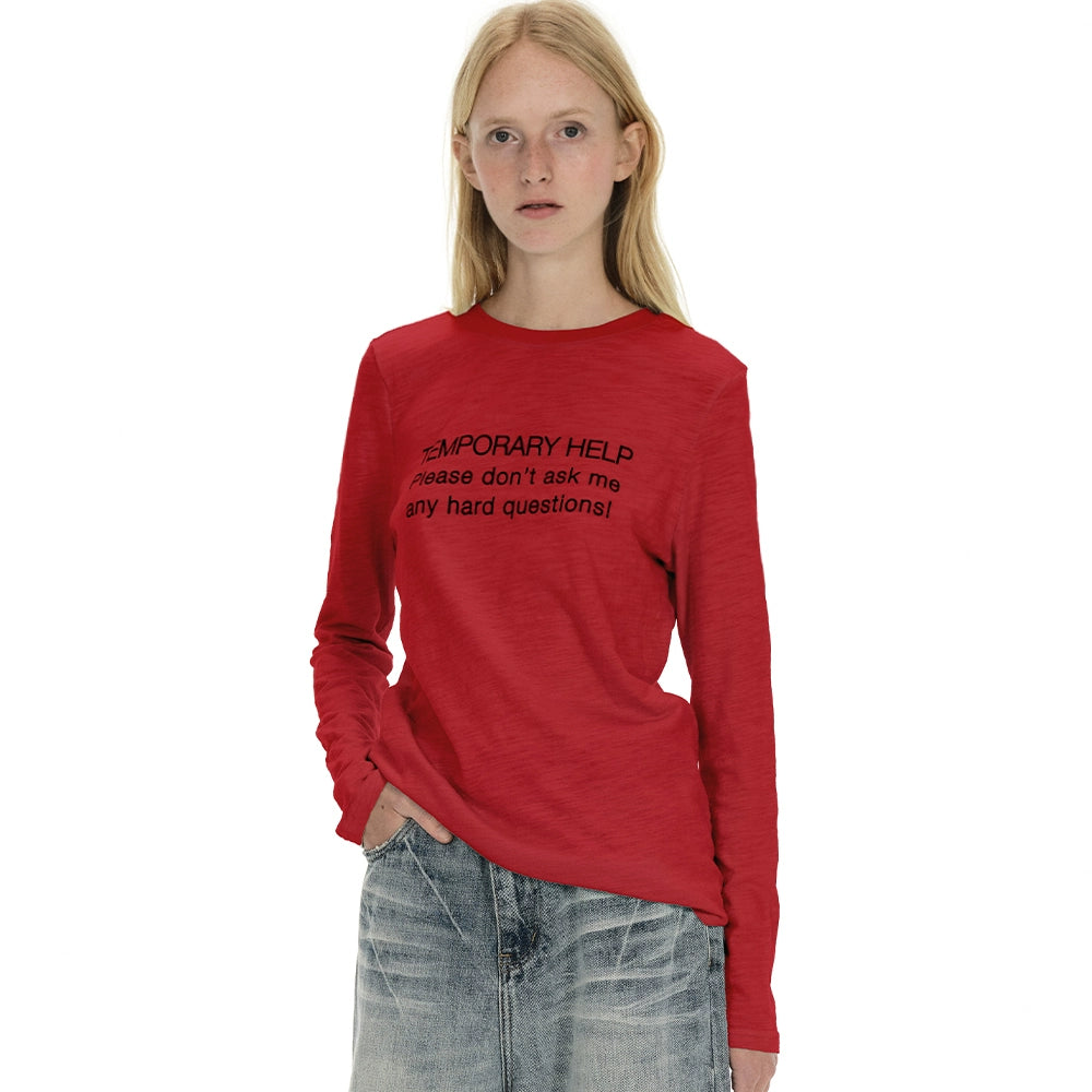 Slub Cotton Printed Long Sleeve Tee