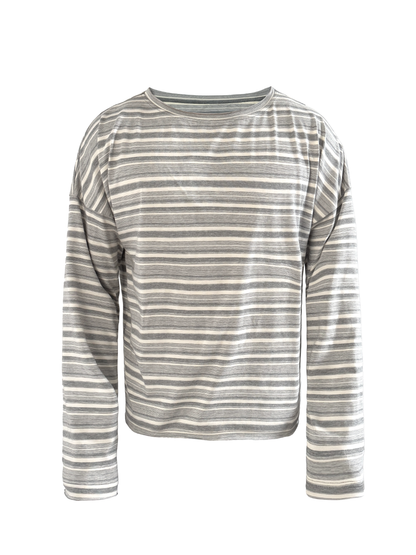 Drop-Shoulder Striped Long Sleeve Tee