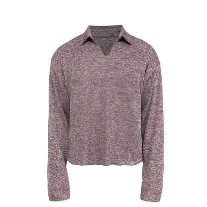 WHEAT SLEEVE Textured V-Neck Sweater