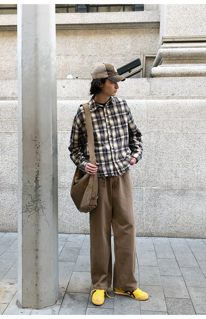 Distressed Long Sleeve Check Shirt