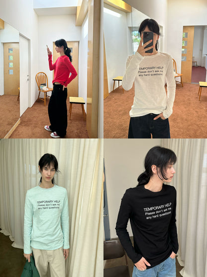 Slub Cotton Printed Long Sleeve Tee