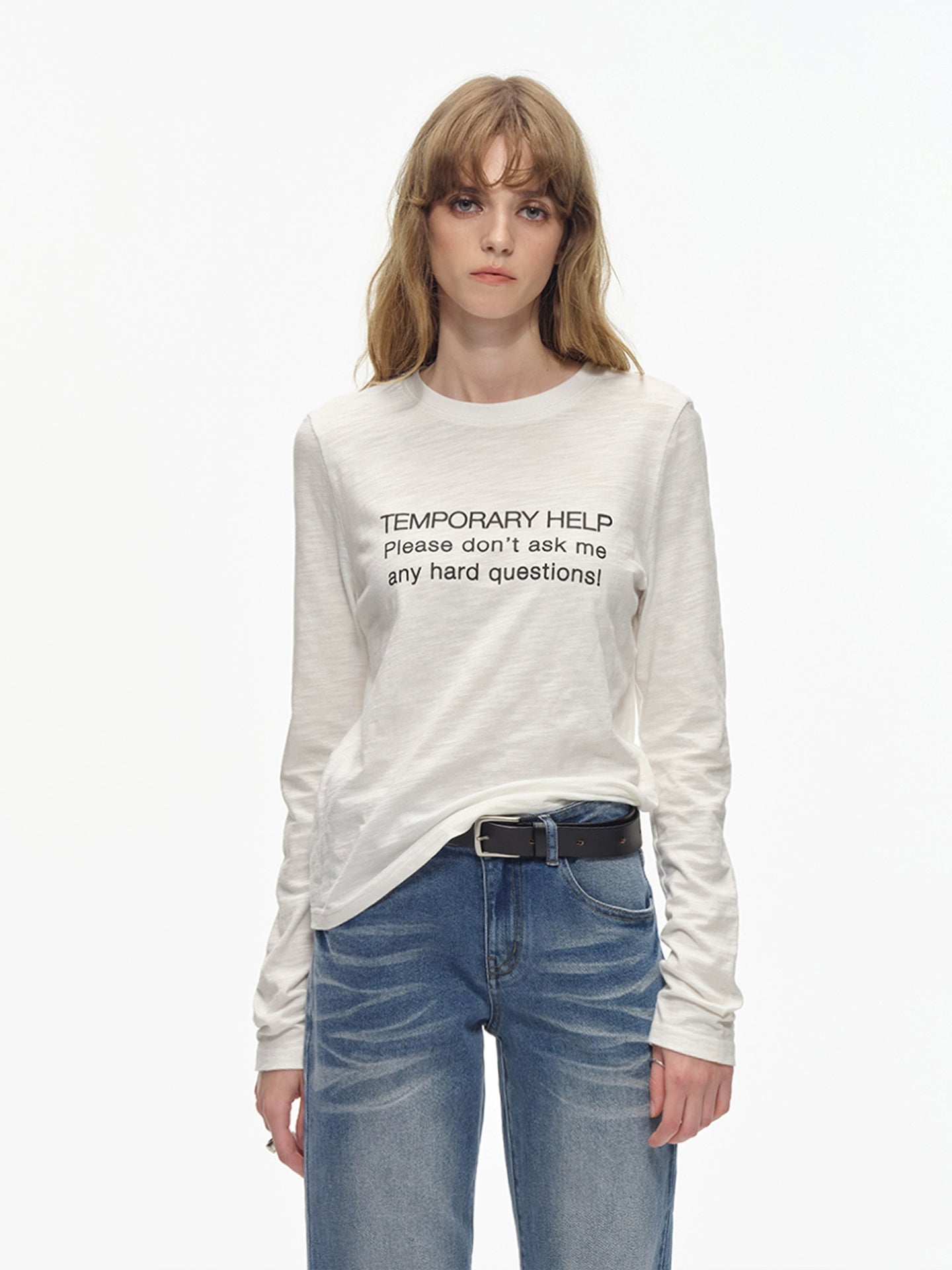 Slub Cotton Printed Long Sleeve Tee