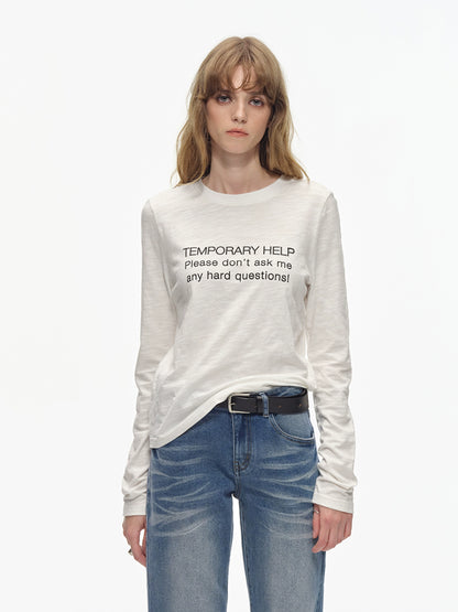 Slub Cotton Printed Long Sleeve Tee