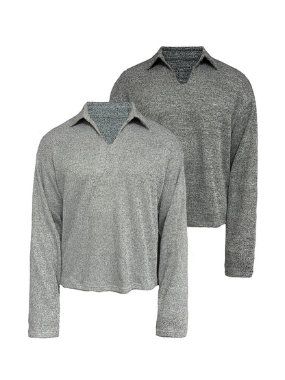 WHEAT SLEEVE Textured V-Neck Sweater