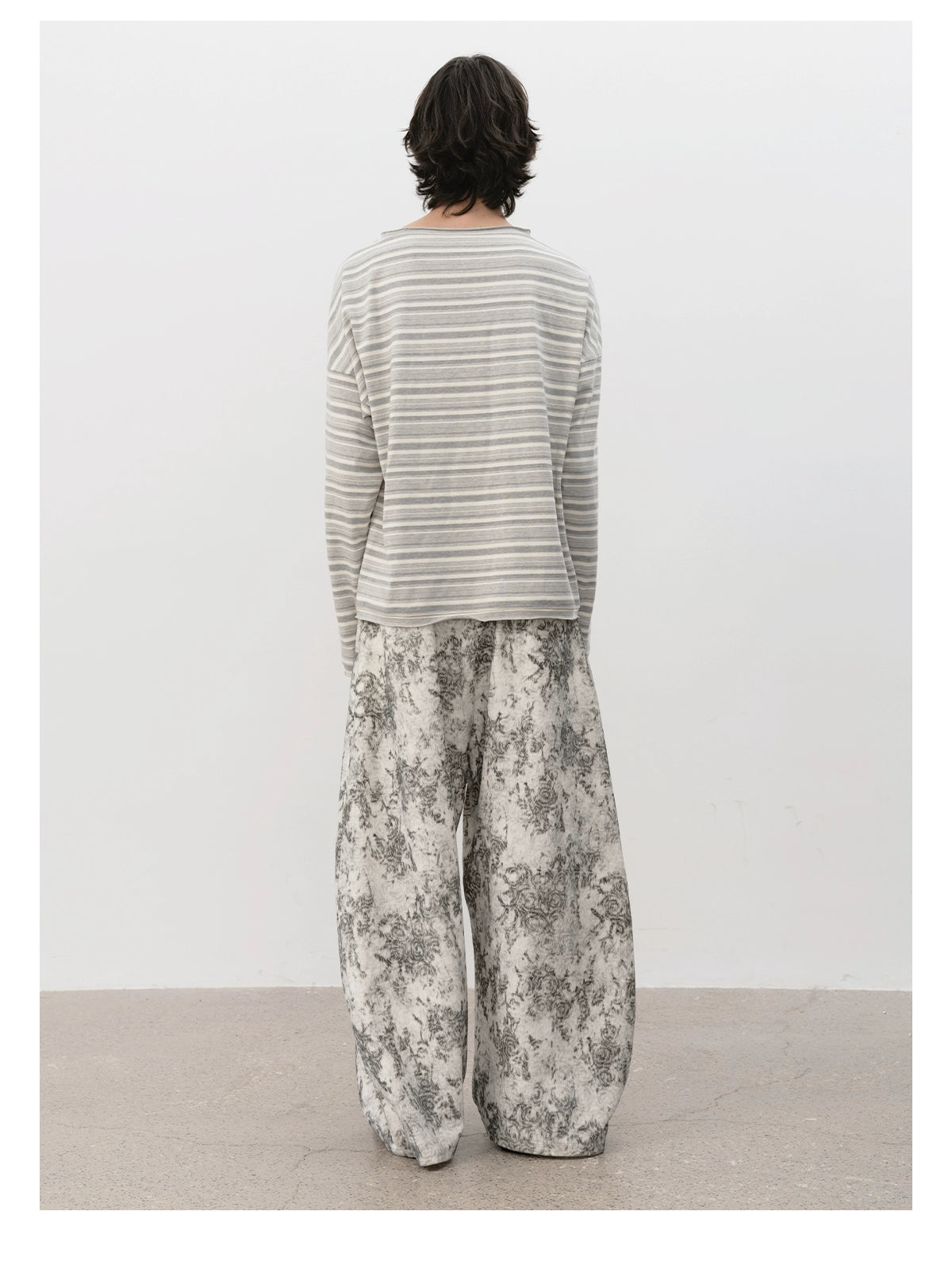 Drop-Shoulder Striped Long Sleeve Tee