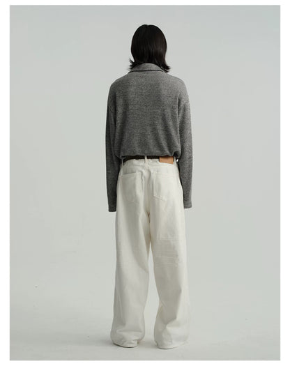 WHEAT SLEEVE Textured V-Neck Sweater