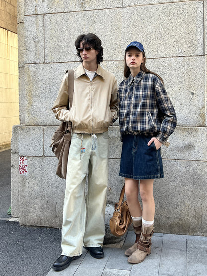 Reversible Vintage Check Harrington Jacket