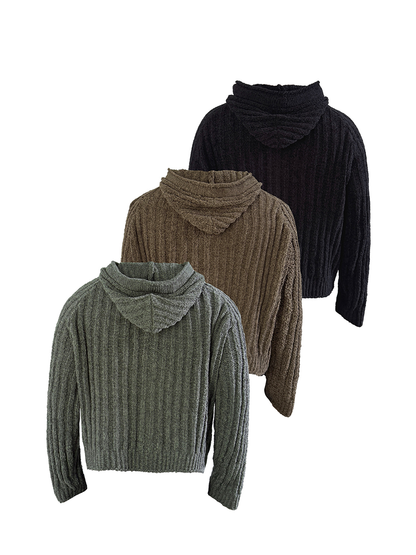 Heavyweight Rib-Knit Hoodie