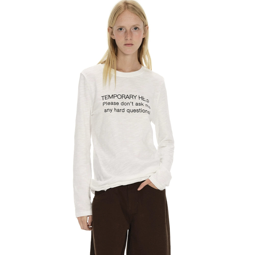 Slub Cotton Printed Long Sleeve Tee