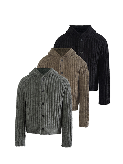 Heavyweight Rib-Knit Hoodie