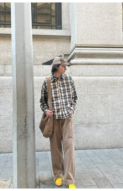 Distressed Long Sleeve Check Shirt